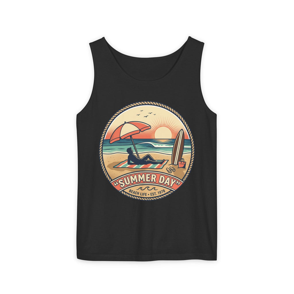 Summer Day Beach Tank Top — Retro Surf Paradise Design