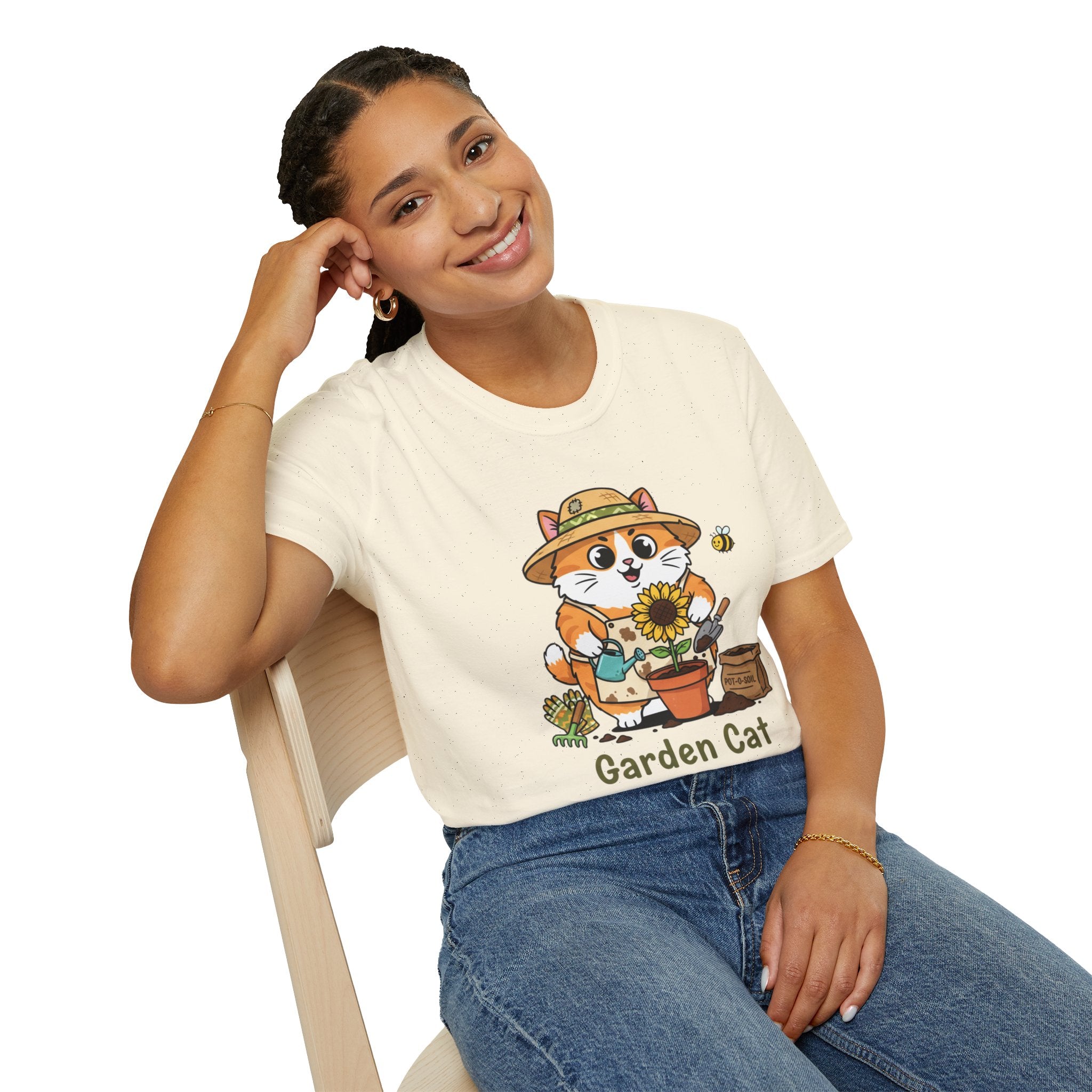 Garden Cat T-Shirt — Cute Gardener Cat Graphic Tee