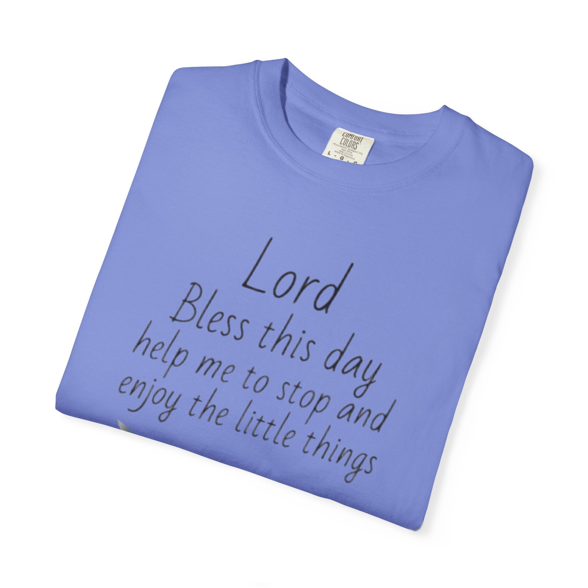 Christian Floral T‑Shirt — “Lord Bless This Day” Inspirational Prayer Tee