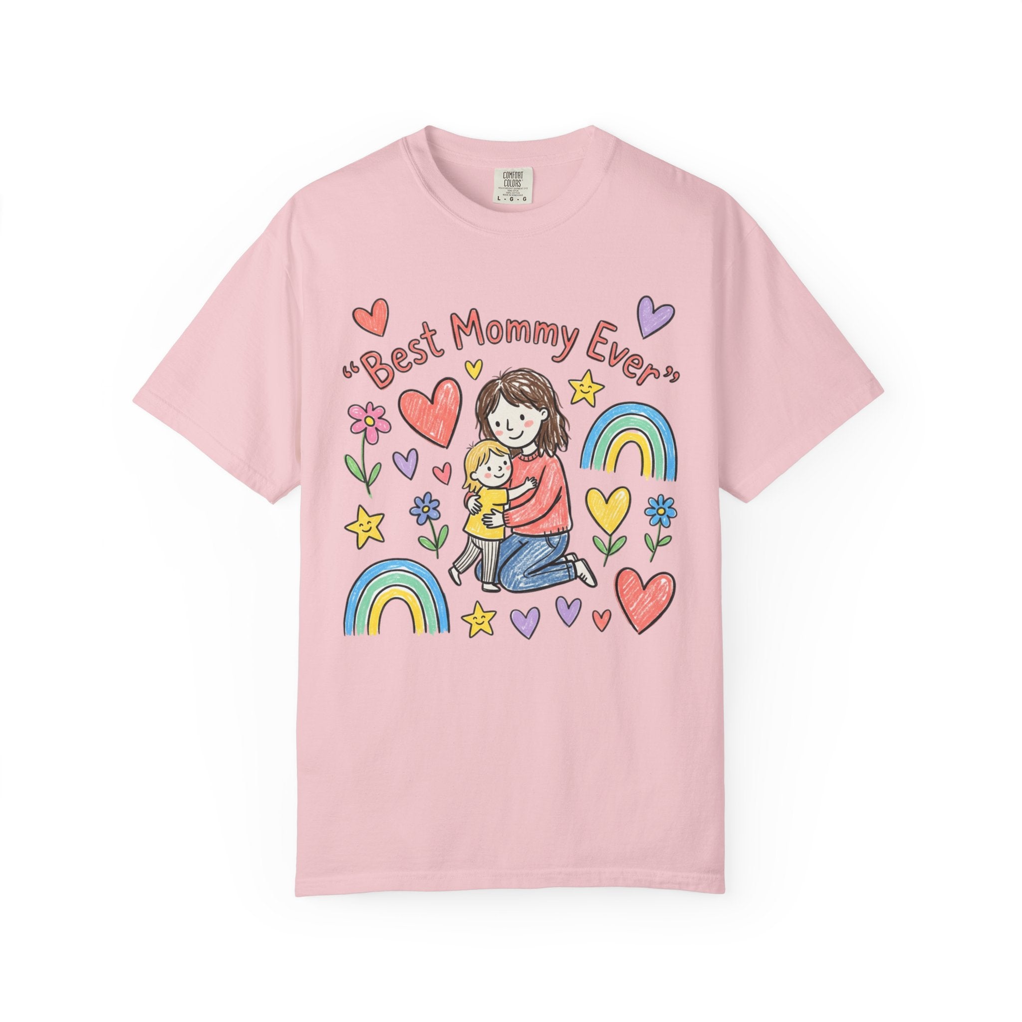 Best Mommy Ever T-Shirt — Cute Rainbow Hearts Mother's Day Tee