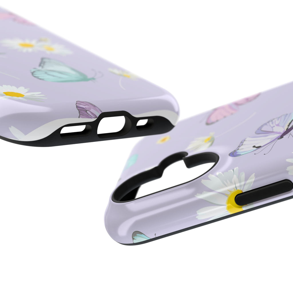 iPhone 17 Butterfly Daisy Impact Phone Case — Pastel Floral Protective Cover