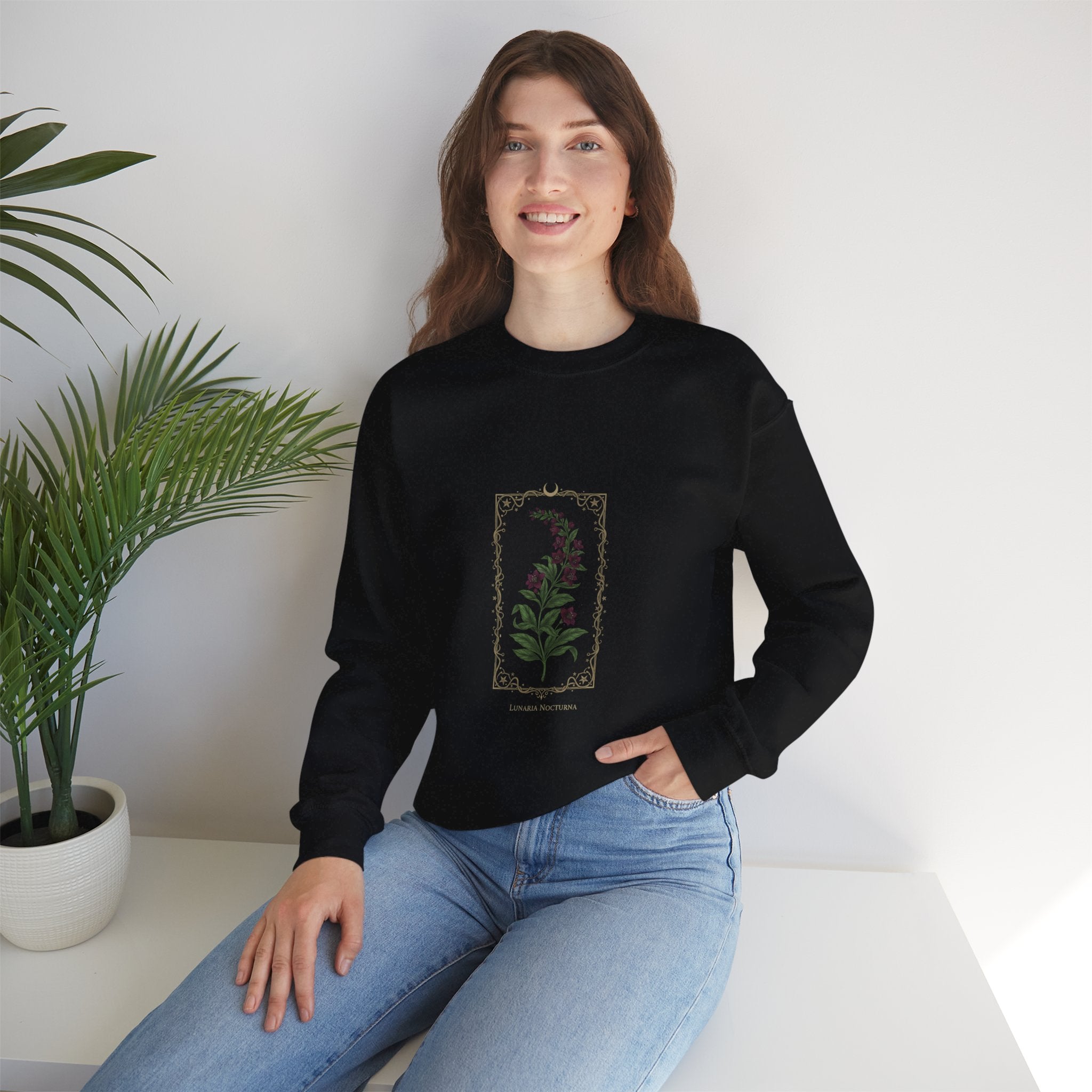 Nightshade Botanical Crewneck Sweatshirt | dark botanical, gothic floral