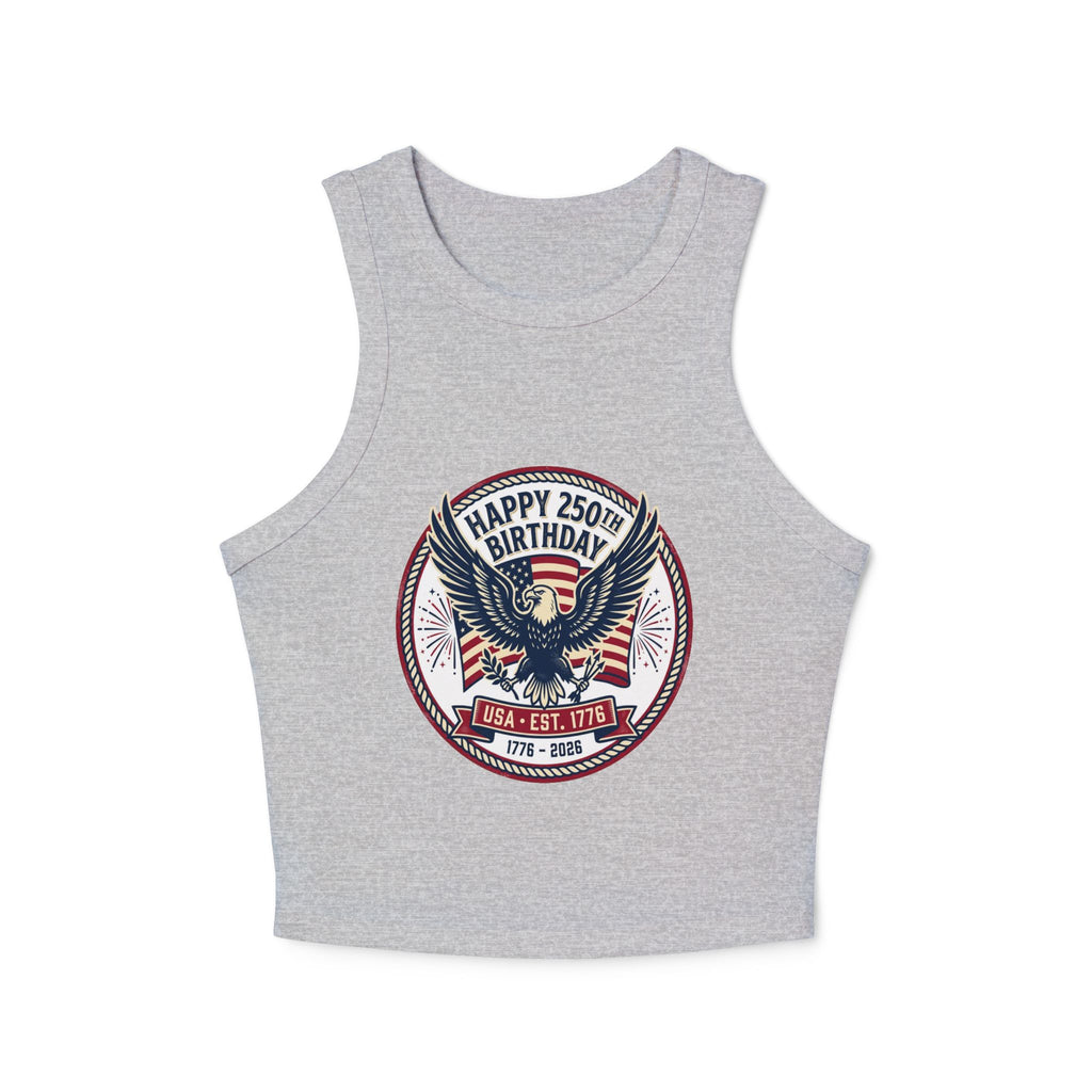 Happy 250th Birthday USA Eagle & Flag Racer Tank Top