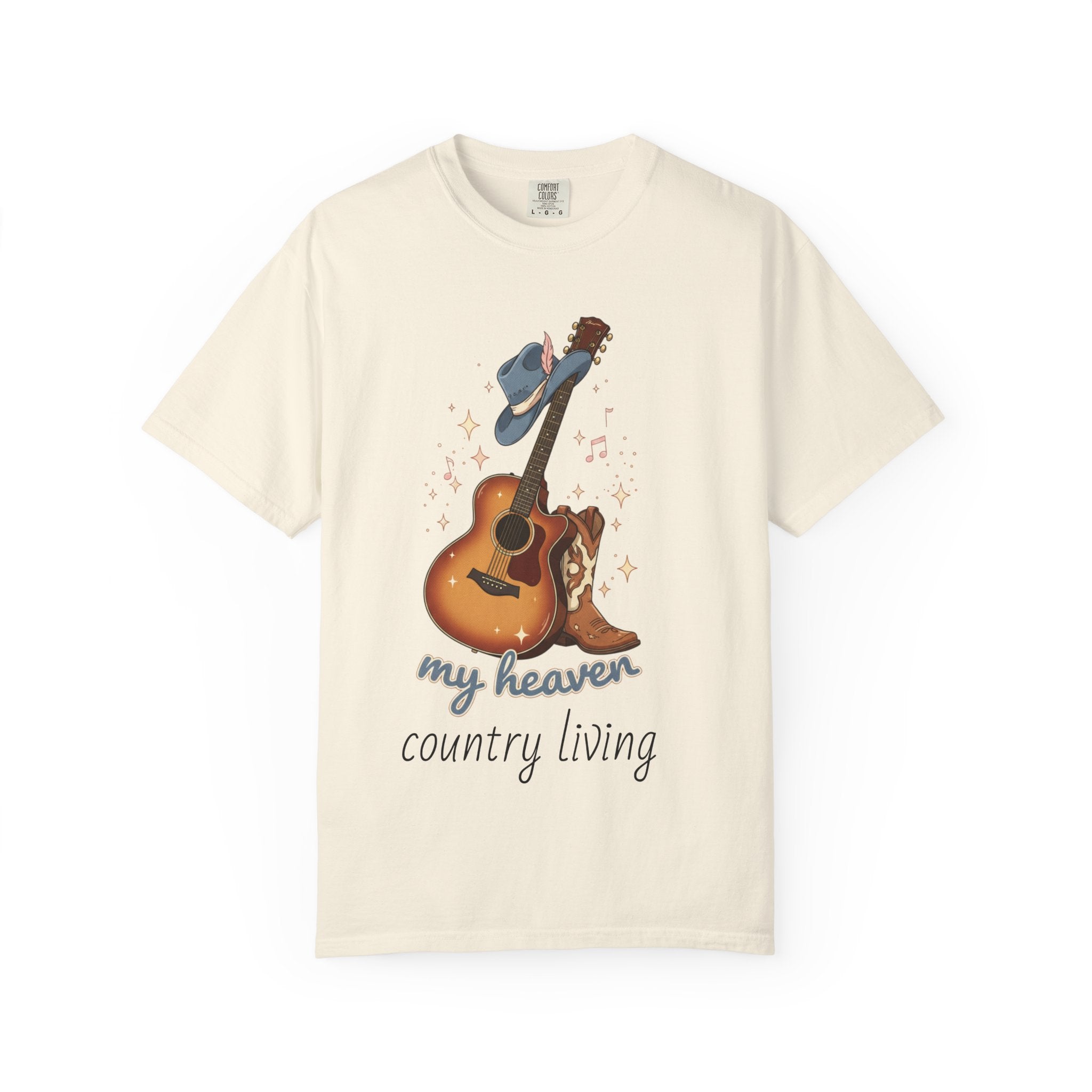 Country Music Guitar T-Shirt — "Country Is My Heaven" Graphic Tee
