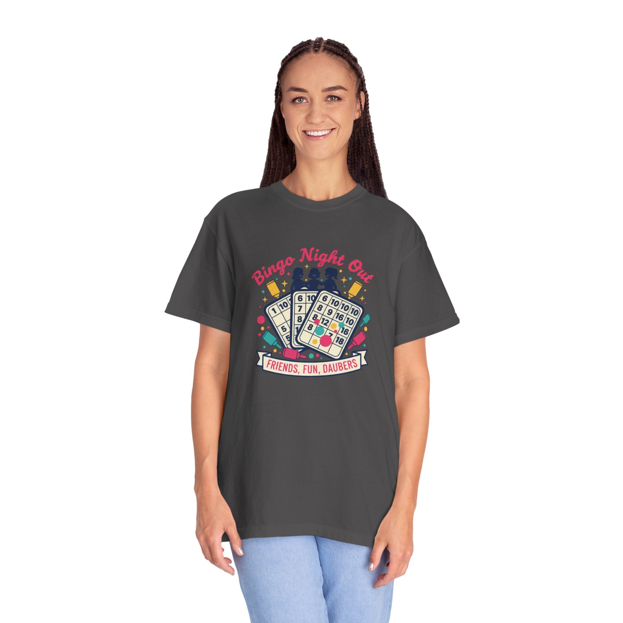 Bingo Night Out T-Shirt — Friends, Fun, Daubers Retro Game Night Tee