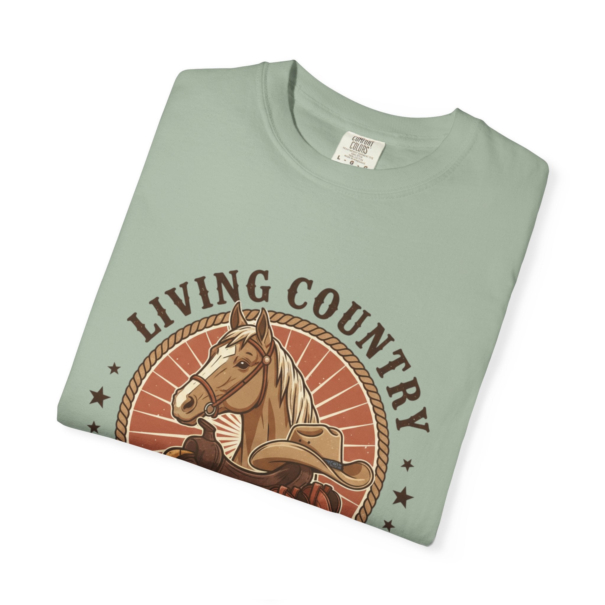 Living Country Horse T-Shirt — Rustic Western Rodeo Graphic Tee