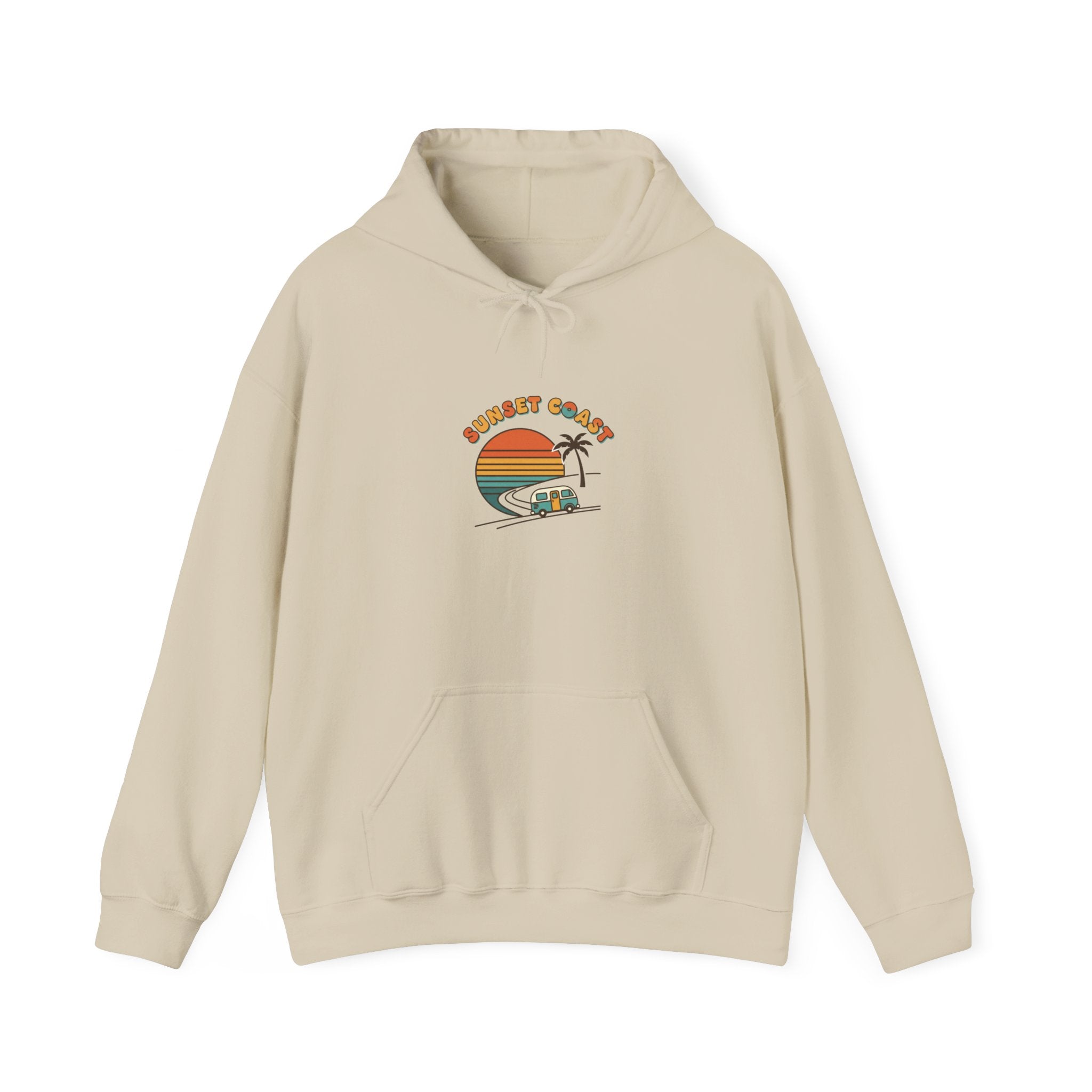 Golden Hour Sunset Surf Hoodie | 70s Sunset, Vintage Palm Postcard