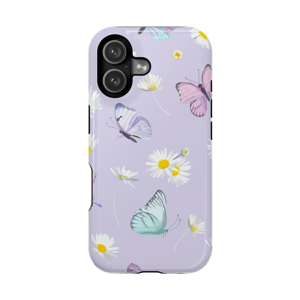 iPhone 17 Butterfly Daisy Impact Phone Case — Pastel Floral Protective Cover