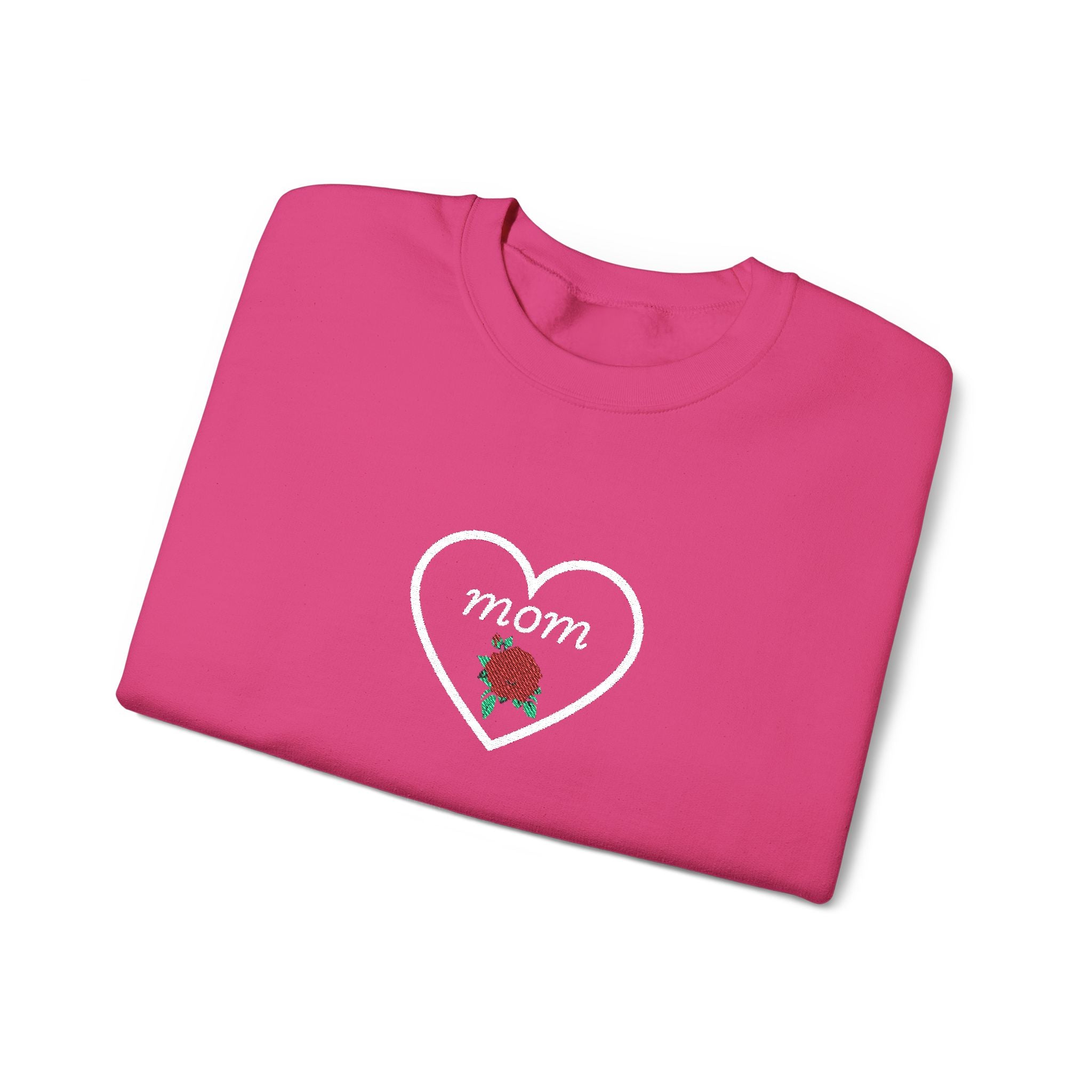 Mom Heart Rose Crewneck Sweatshirt — Mother's Day Gift
