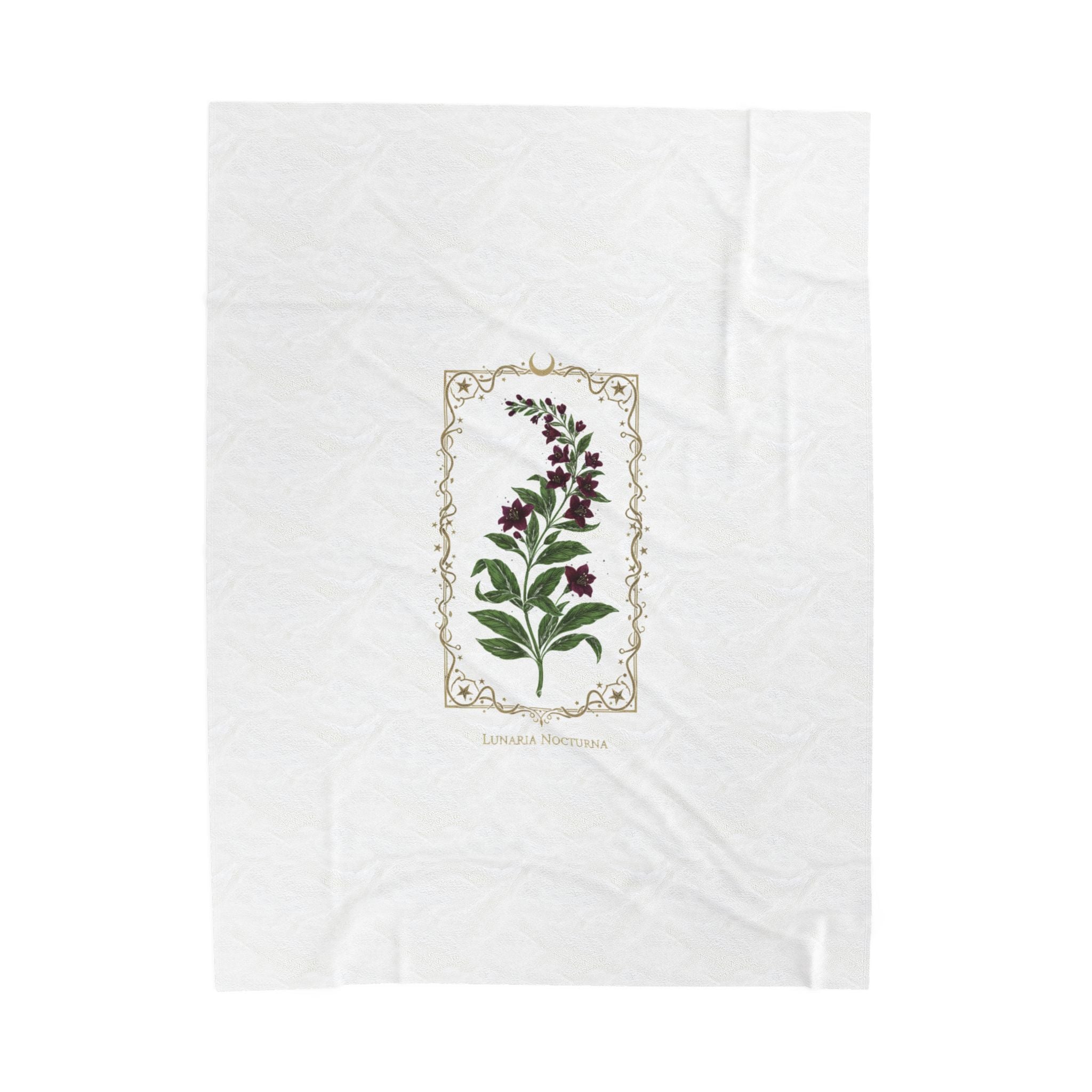 Nightshade Botanical Velvet Blanket | dark botanical, gothic floral