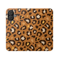 iPhone 17 Leopard Print Flip Phone Case – Wallet Folio Card Holder, Stylish Animal Print