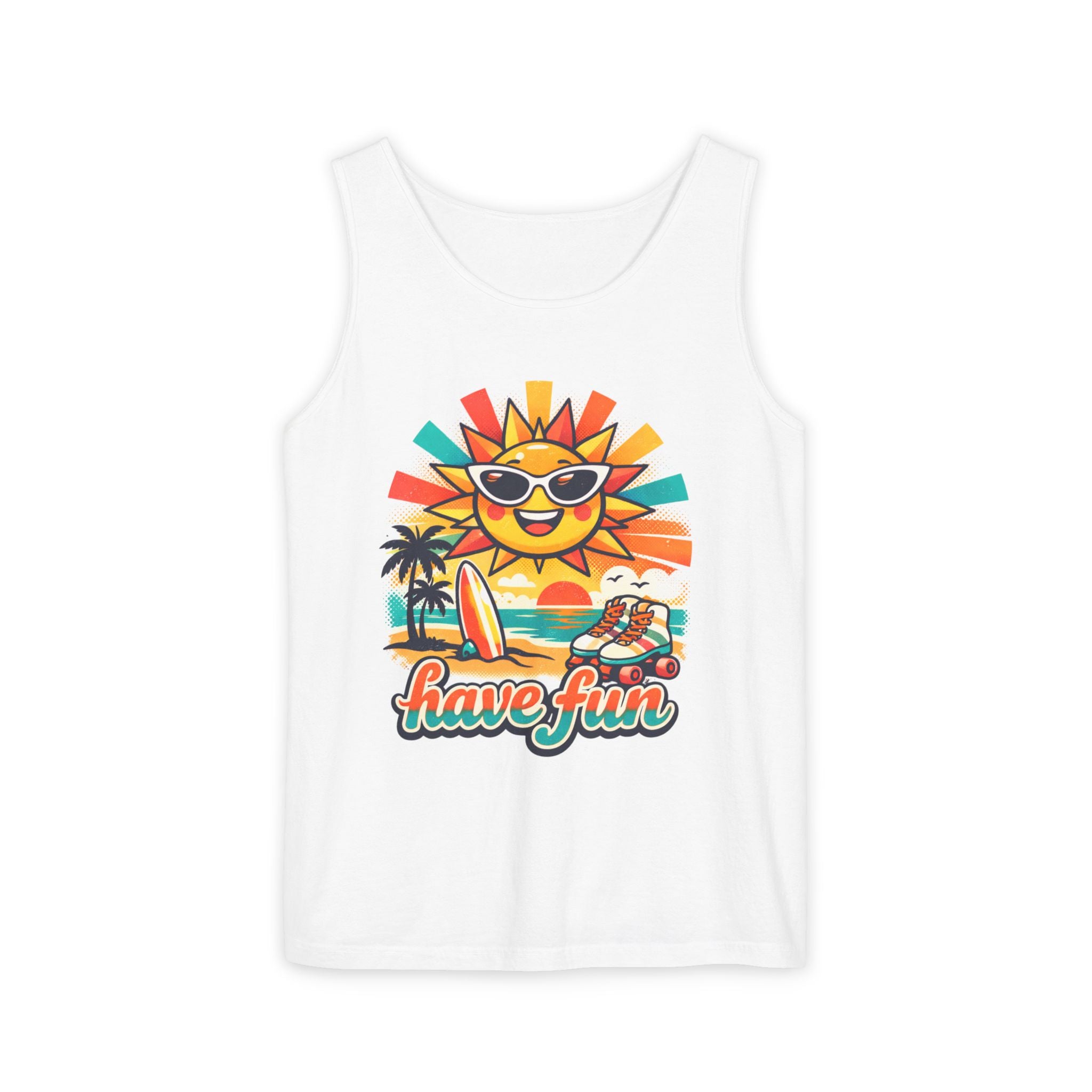 Have Fun Beach Tank Top — Retro Sunglasses Sun Surf Summer Graphic Tank