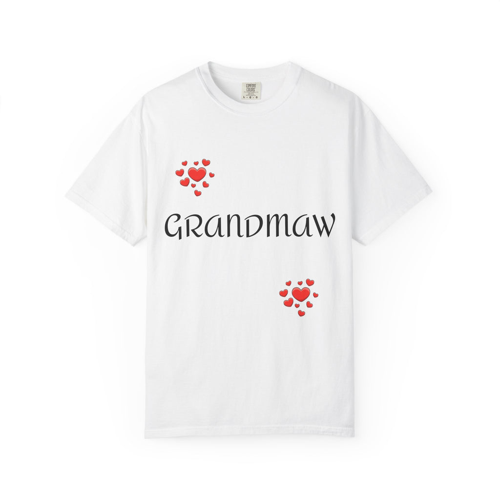 Grandmaw Heart Tee — 'GRANDMAW' Script T-Shirt with Red Heart Accents