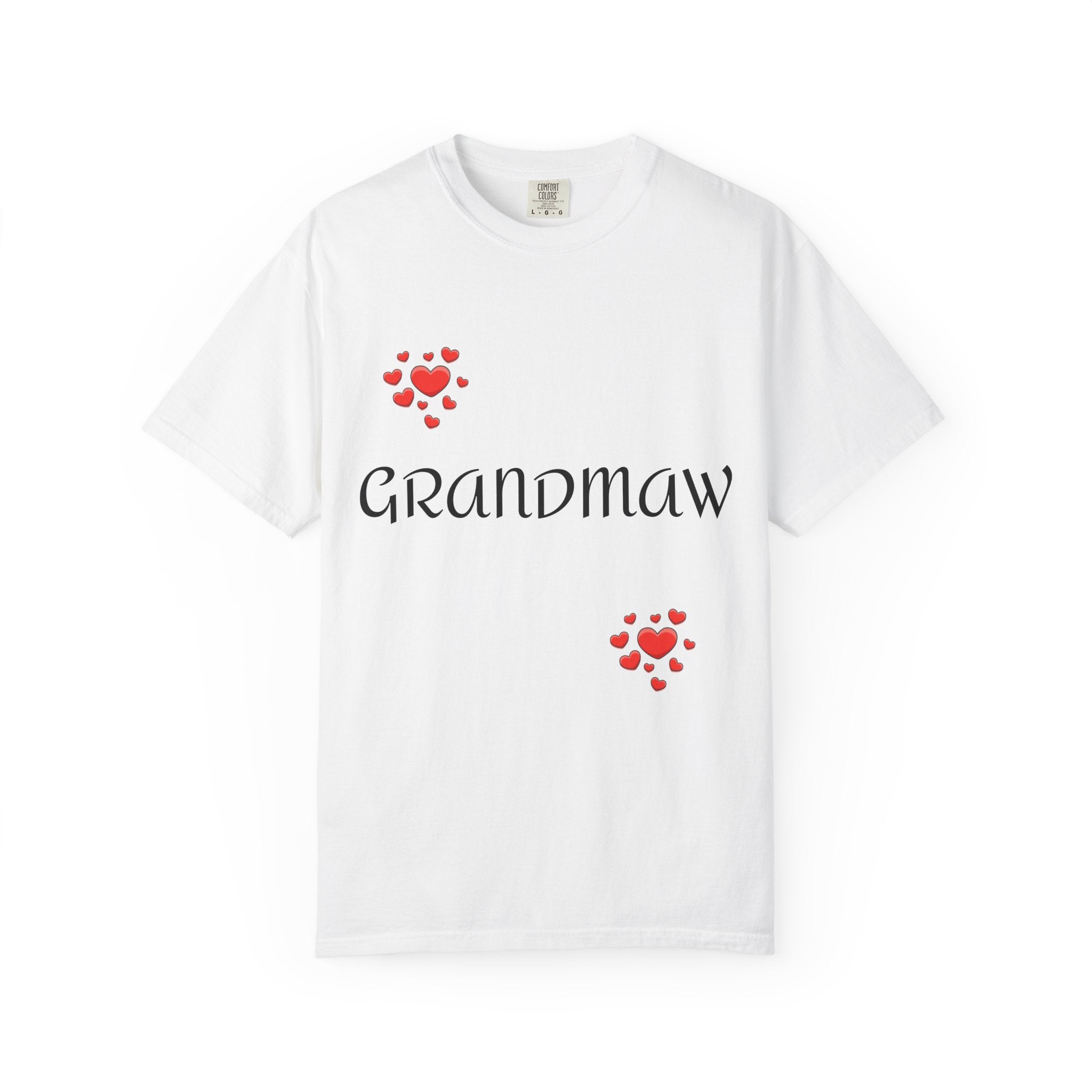 Grandmaw Heart Tee — 'GRANDMAW' Script T-Shirt with Red Heart Accents