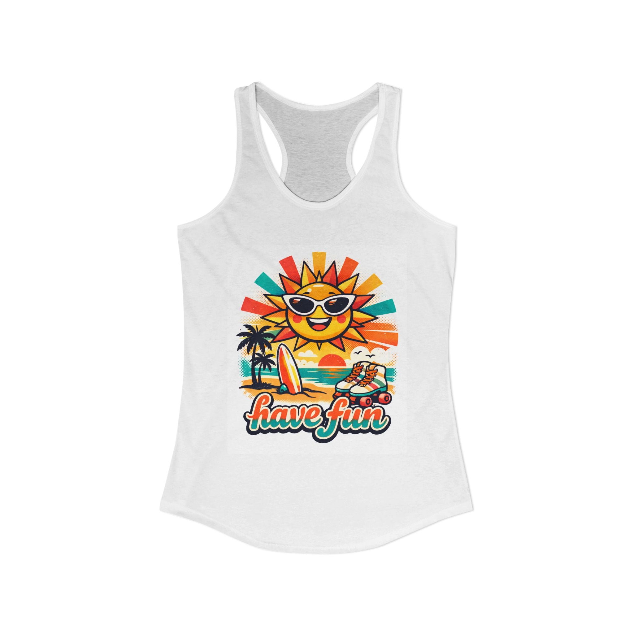 Retro Summer Day Racerback Tank — Women's Fun-in-the-Sun Tank