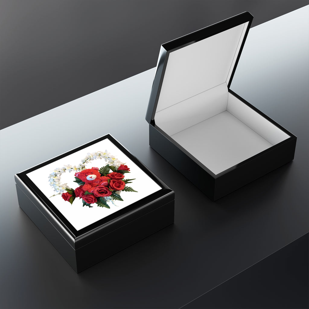 Jewelry Box — Red Rose Teddy Heart Keepsake Box