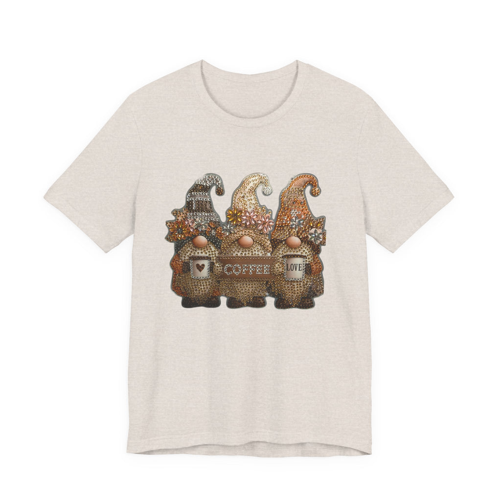 Coffee Gnome T-Shirt — Cozy Rustic Gnomes with 'Coffee' Sign