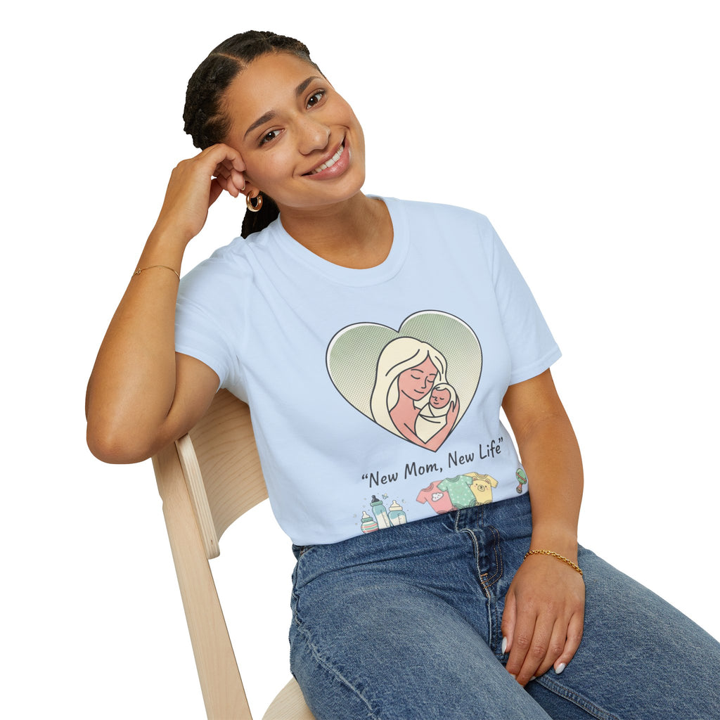 New Baby New Mom T-Shirt — New Life Announcement Tee