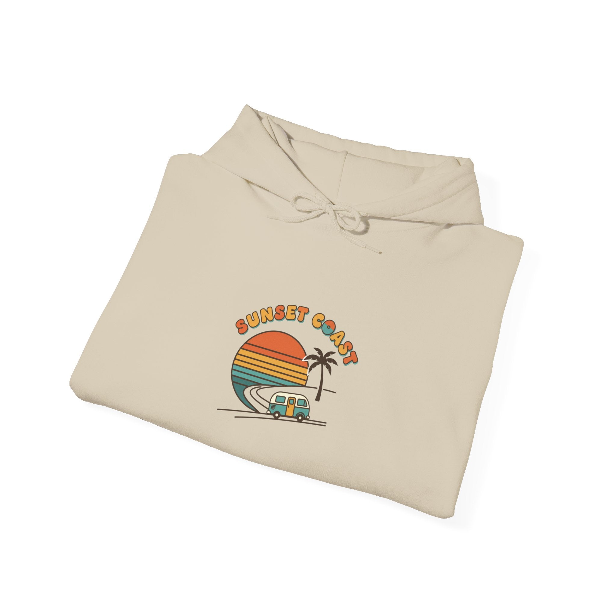 Golden Hour Sunset Surf Hoodie | 70s Sunset, Vintage Palm Postcard