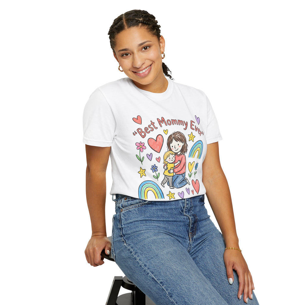 Best Mommy Ever T-Shirt — Cute Rainbow Hearts Mother's Day Tee