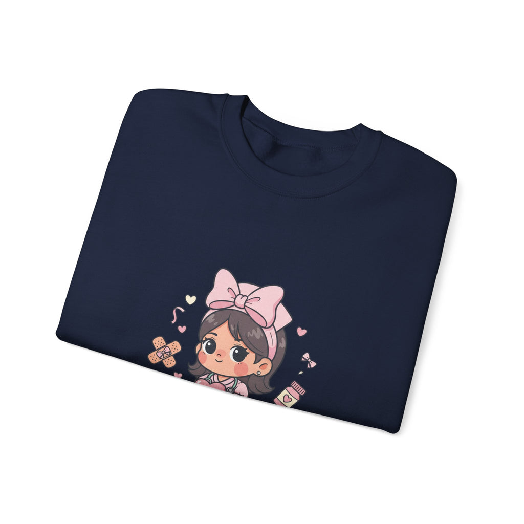 Cute Nurse Graphic Sweatshirt | pastel coquette medical, kawaii nurse merch