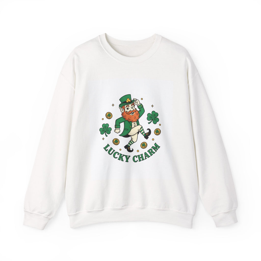 Lucky Charm Crewneck Sweatshirt — Retro Leprechaun St. Patrick's Day Pullover