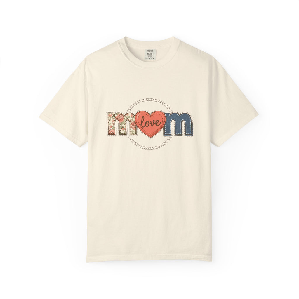 Mom Faux Love T-Shirt –Faux Floral Heart Mother's Day Tee