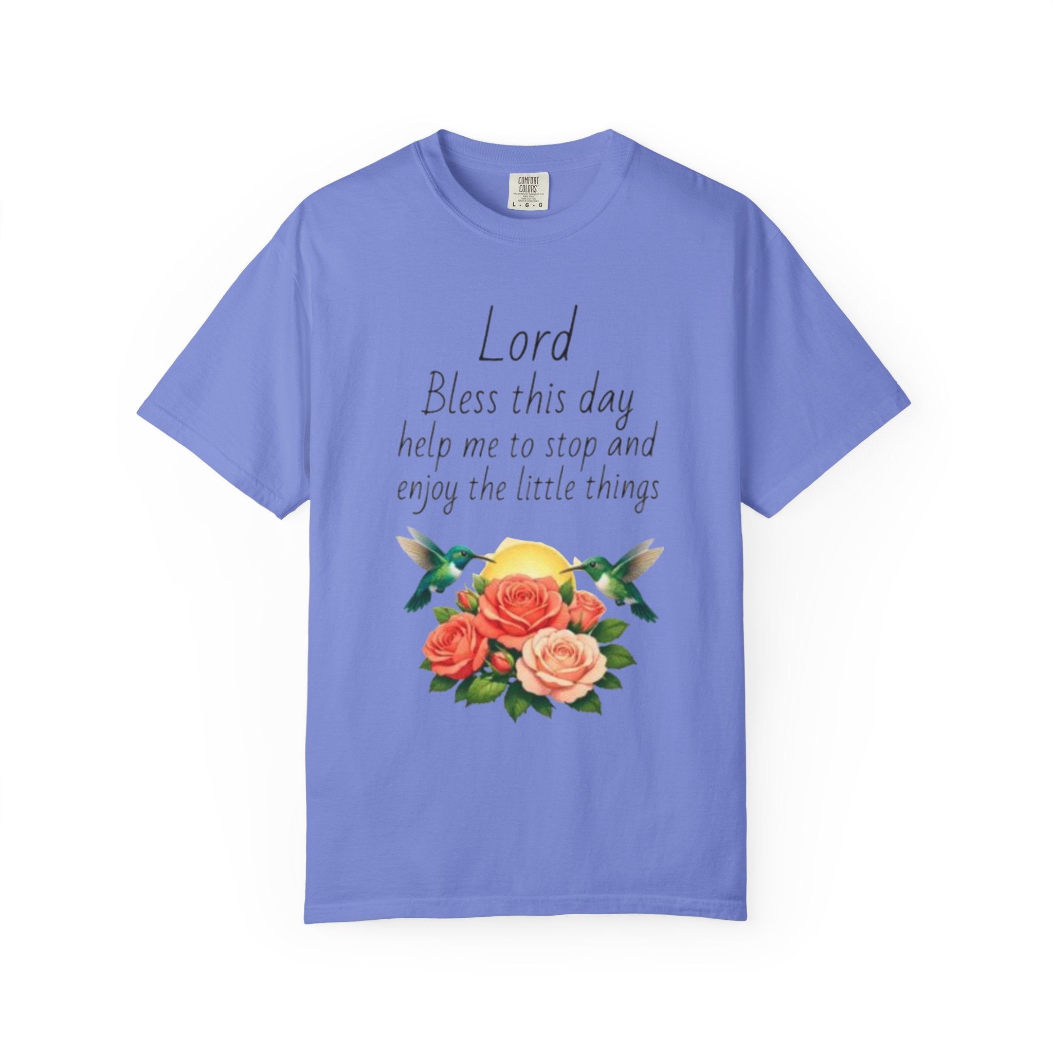 Christian Floral T‑Shirt — “Lord Bless This Day” Inspirational Prayer Tee