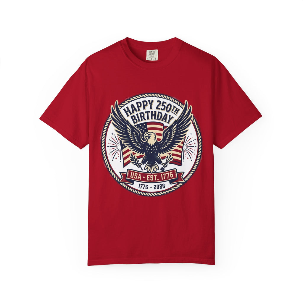 250th Birthday USA Eagle T-Shirt — Happy 250th Birthday 1776–2026 Patriotic Tee