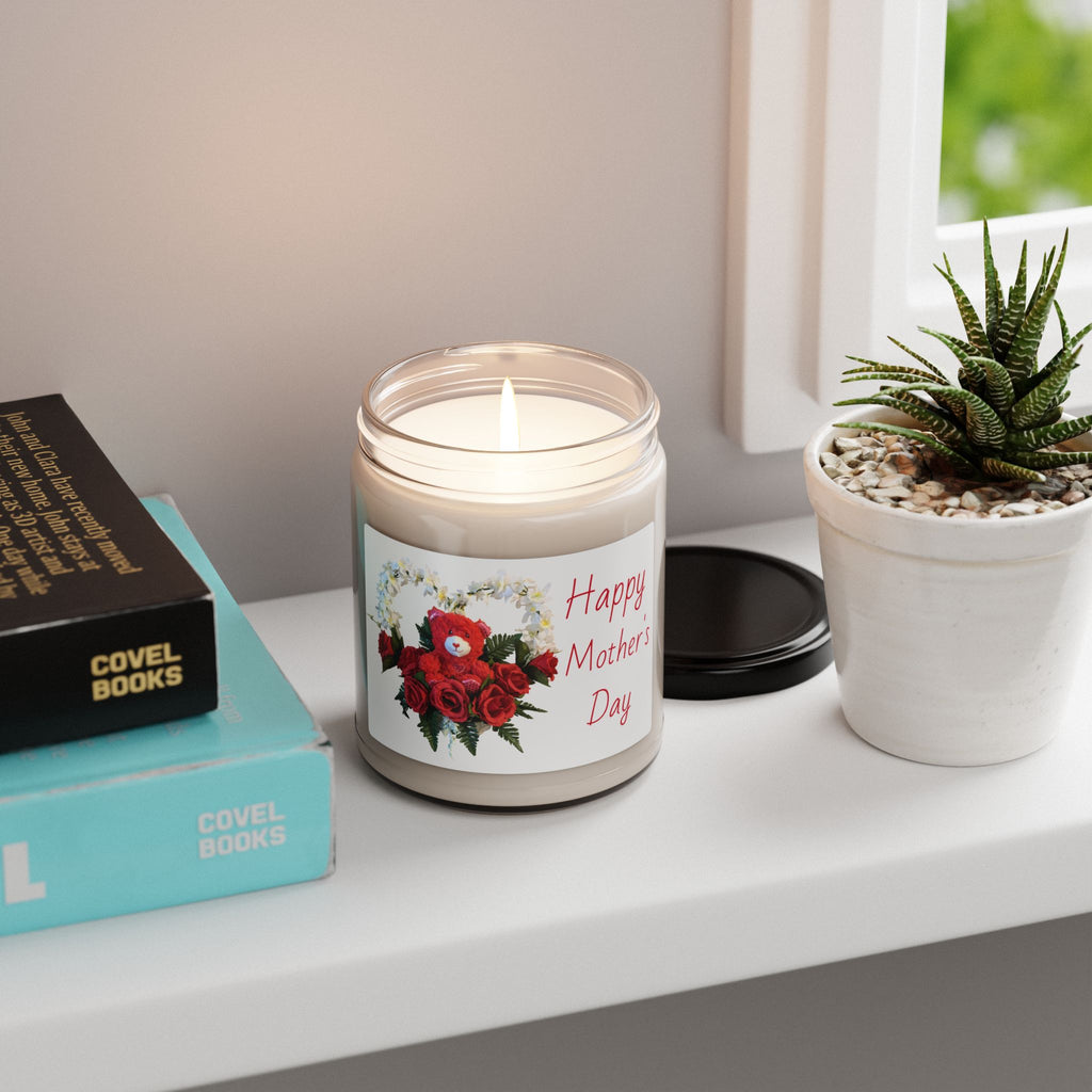 Soy Candle — "Happy" Floral Heart Scented Jar (9oz)