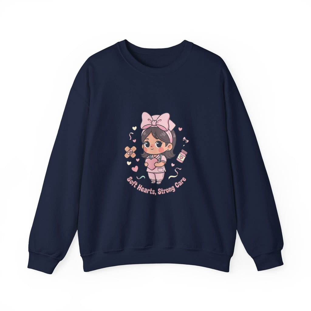 Cute Nurse Graphic Sweatshirt | pastel coquette medical, kawaii nurse merch
