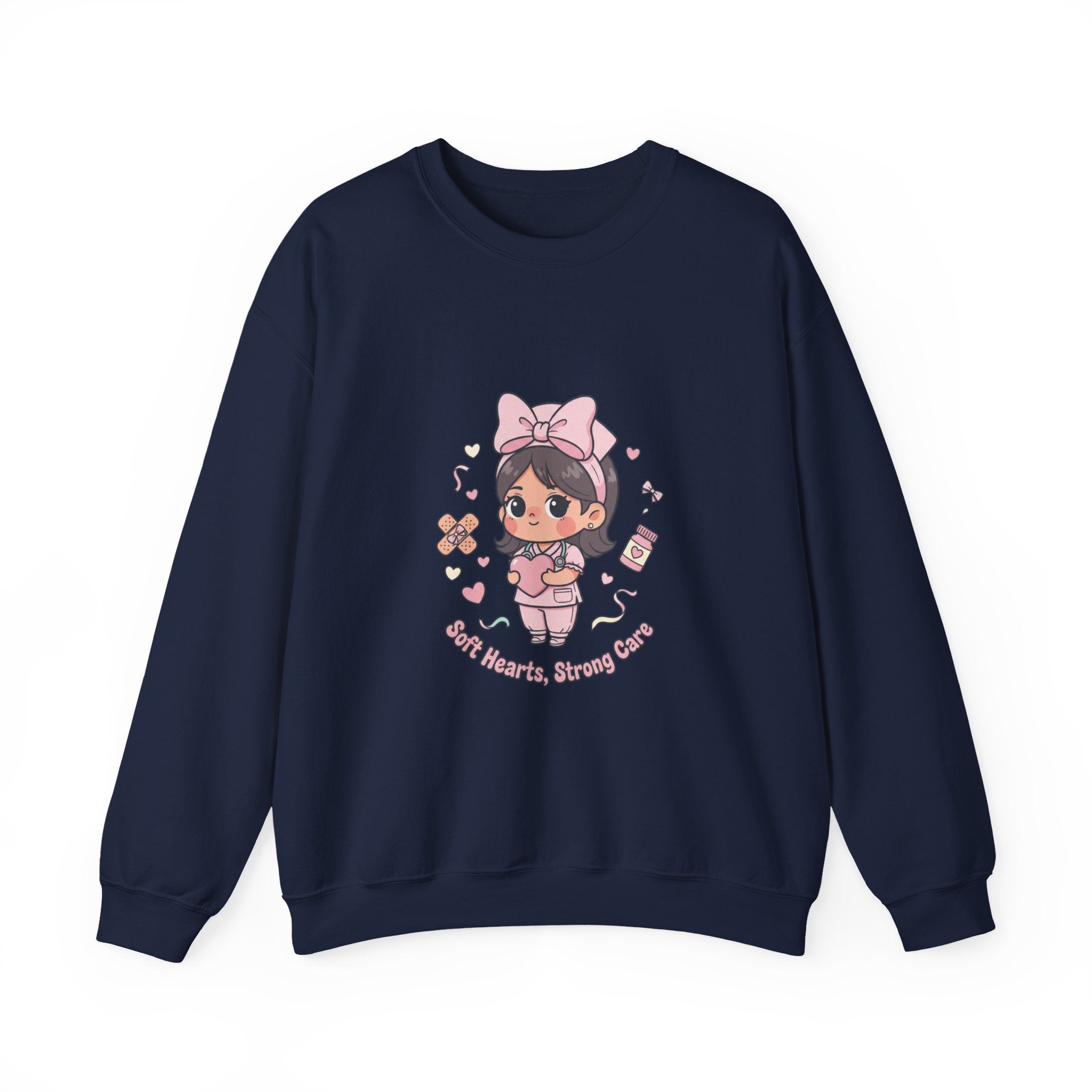 Cute Nurse Graphic Sweatshirt | pastel coquette medical, kawaii nurse merch