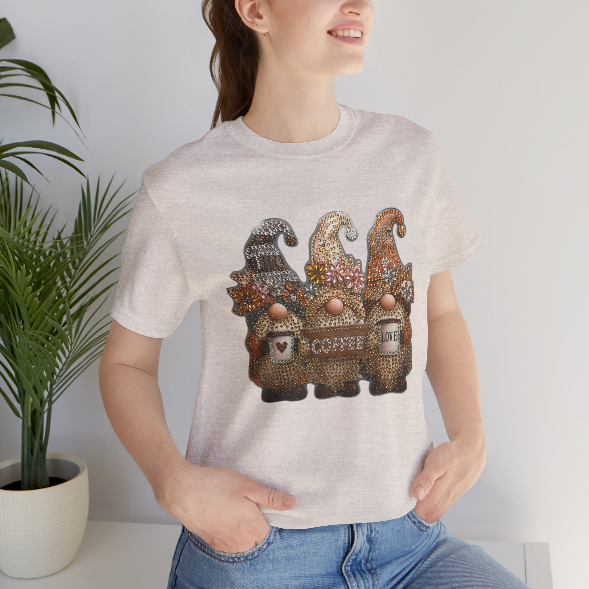 Coffee Gnome T-Shirt — Cozy Rustic Gnomes with 'Coffee' Sign
