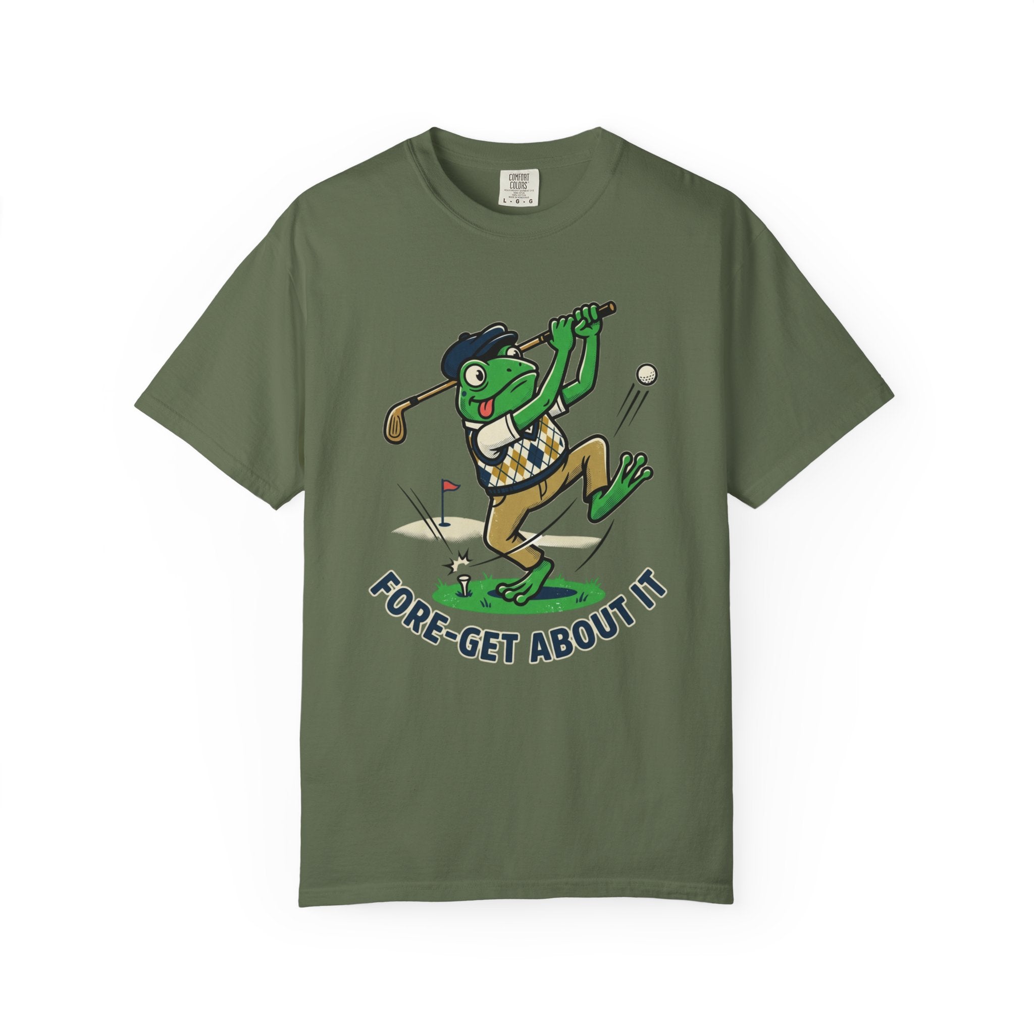 Golf Frog T-Shirt — “Fore-get About It” Funny Golf Graphic Tee