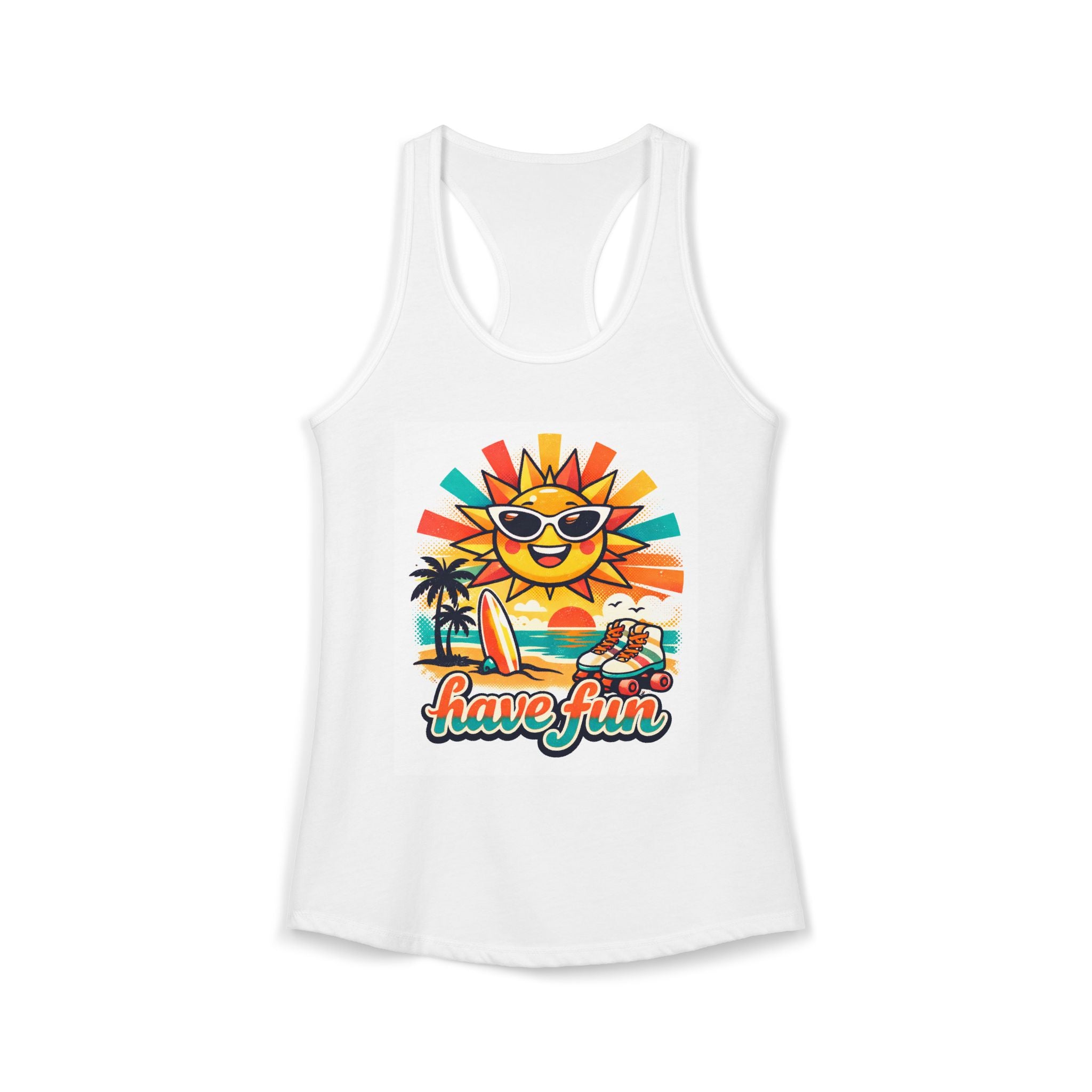 Retro Summer Day Racerback Tank — Women's Fun-in-the-Sun Tank