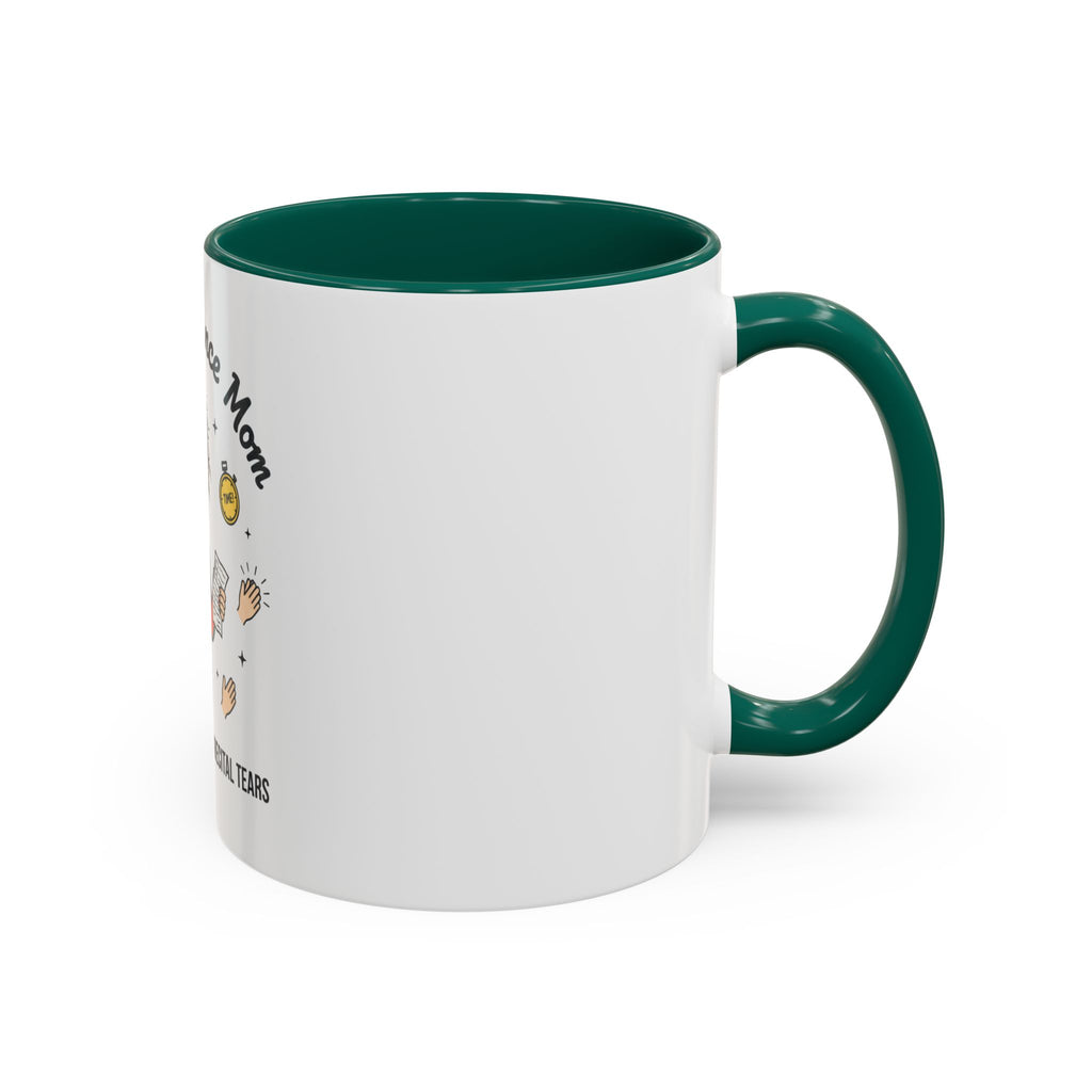 Frazzled Dance Mom Mug — "Powered by Coffee and Recital Tears" (11oz/15oz)