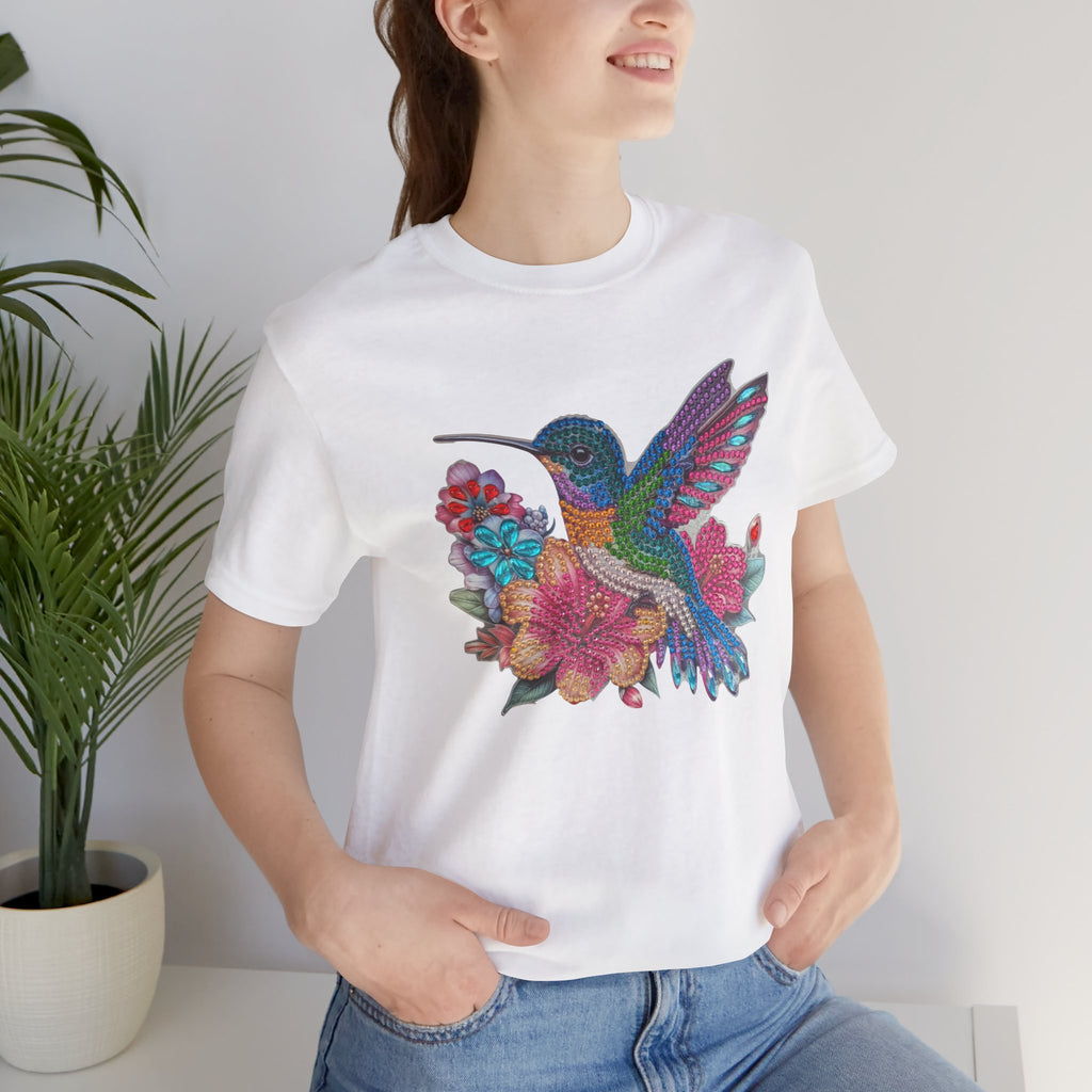 Hummingbird Floral Tee — Colorful -Style Bird Graphic T-Shirt