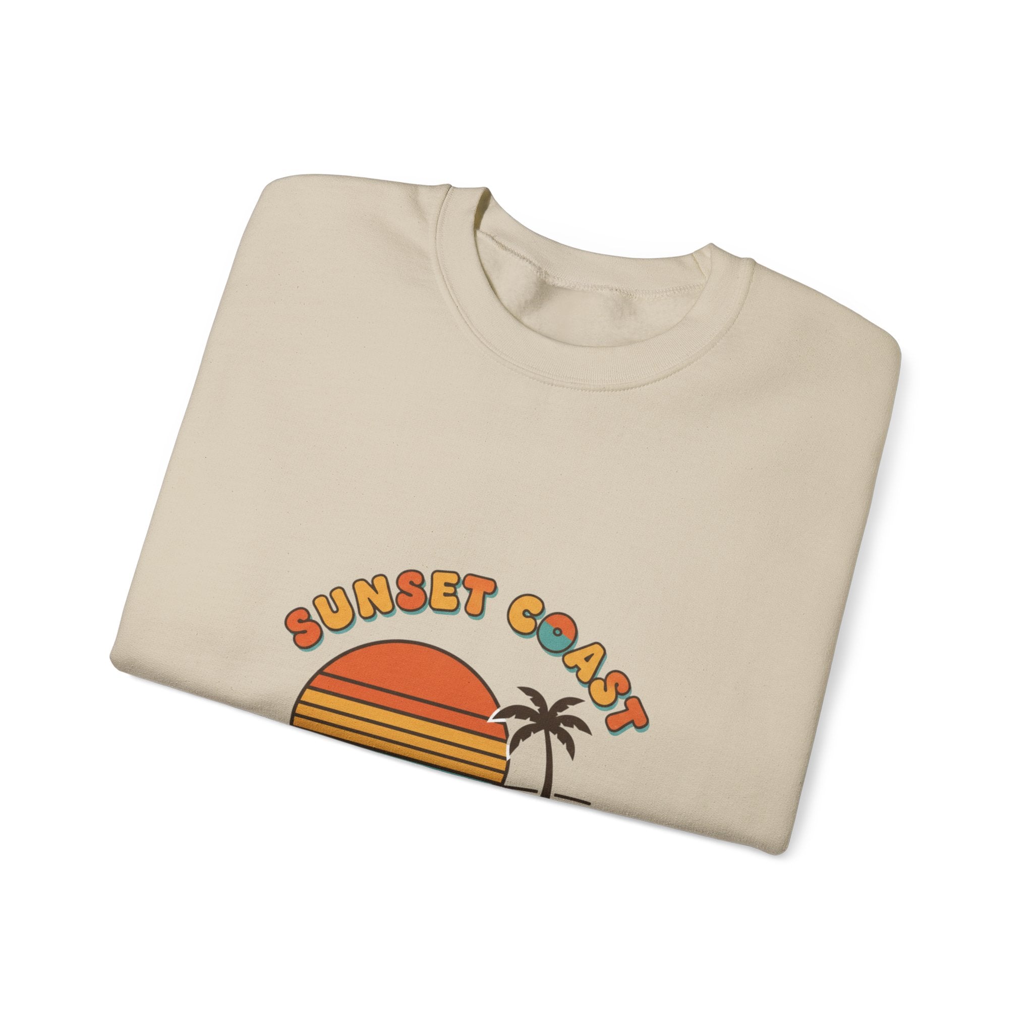 Sunset Coast Camper Crewneck Sweatshirt | 70s Sunset, Retro Surf Graphic