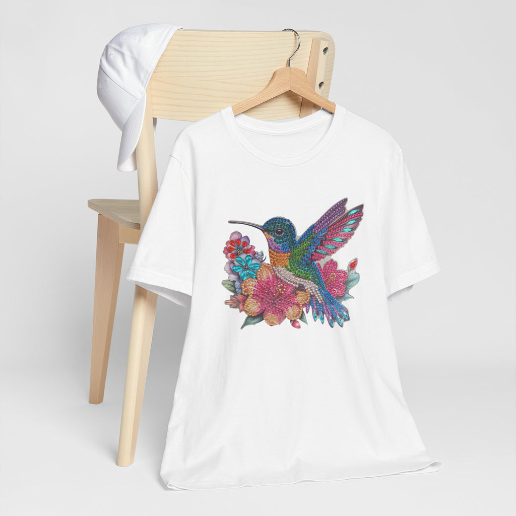 Hummingbird Floral Tee — Colorful -Style Bird Graphic T-Shirt
