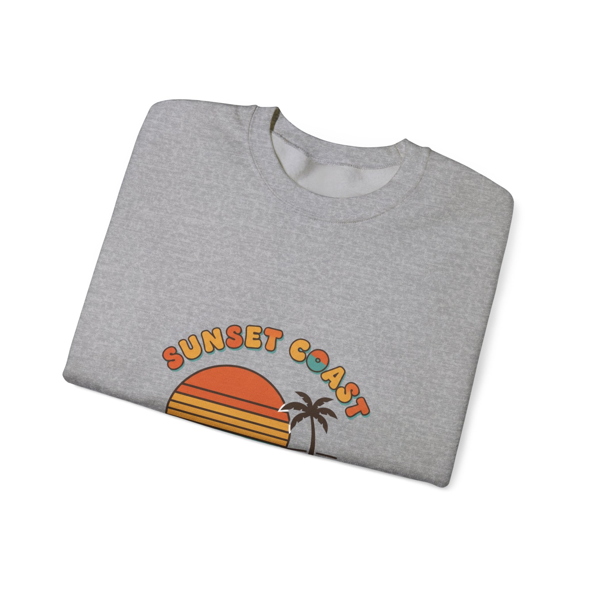 Sunset Coast Camper Crewneck Sweatshirt | 70s Sunset, Retro Surf Graphic