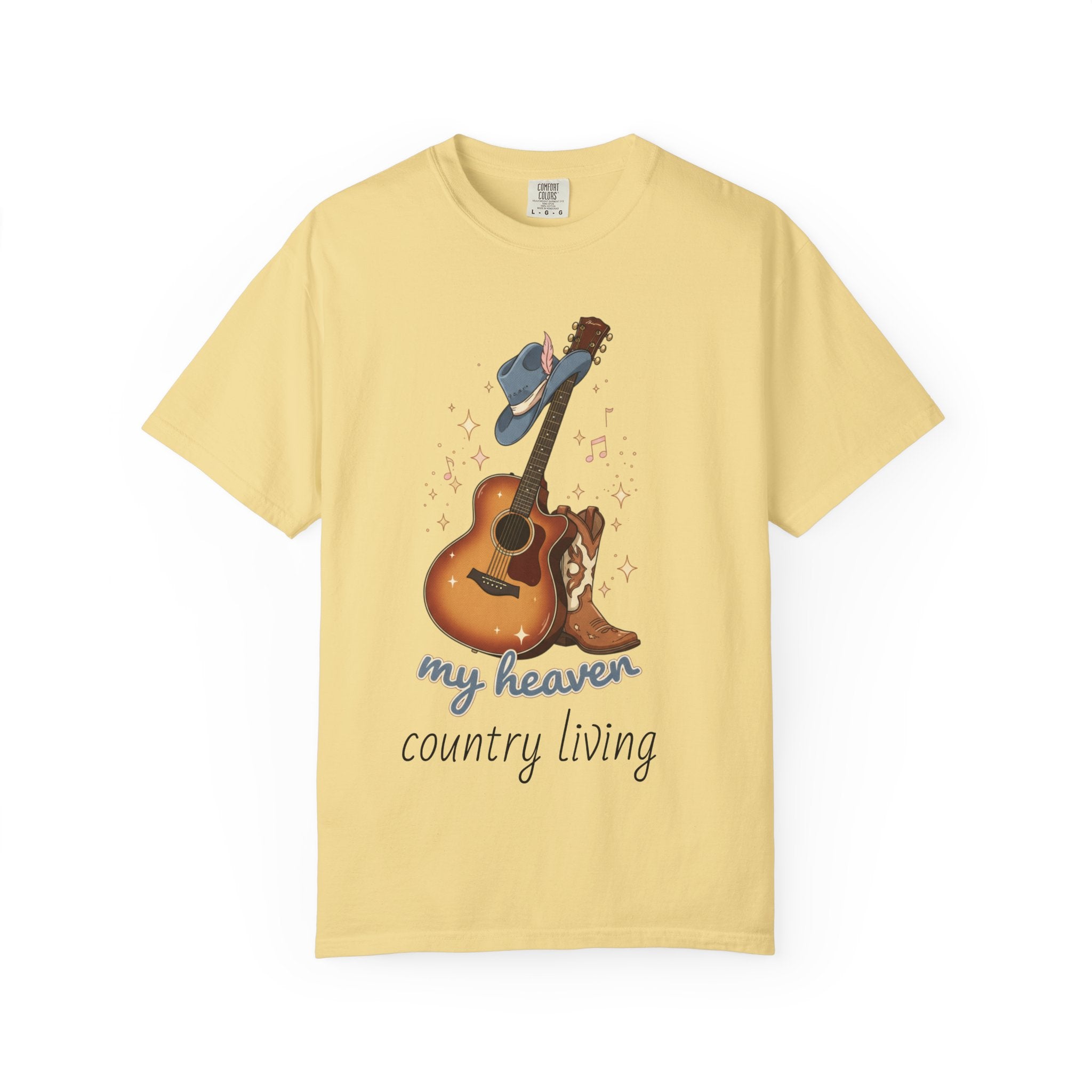 Country Music Guitar T-Shirt — "Country Is My Heaven" Graphic Tee