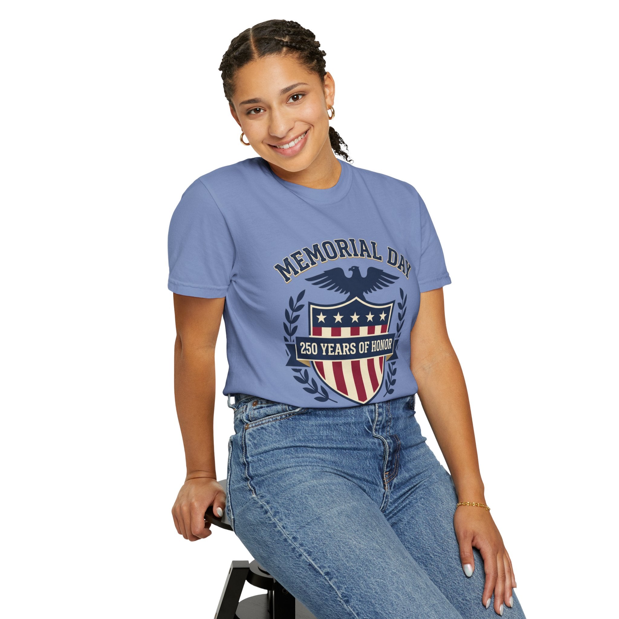 Memorial Day Shield T-Shirt — "250 Years of Honor 1776–2026" Patriotic Tee