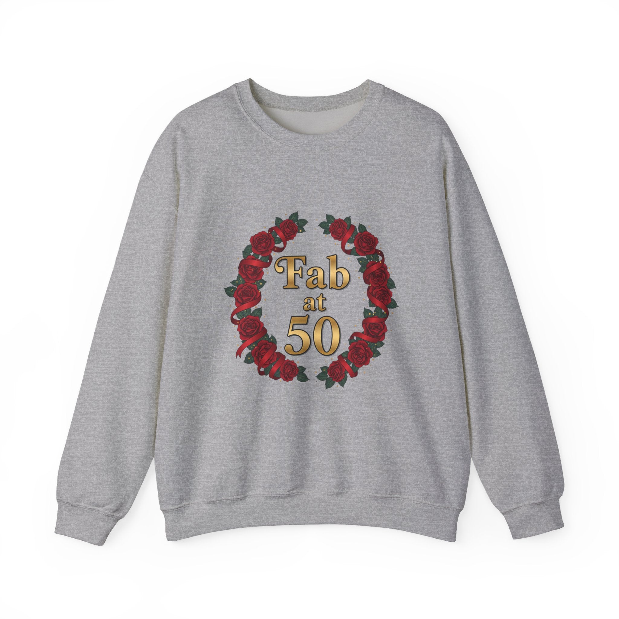 Fab at 50 Rose Wreath Crewneck Sweatshirt