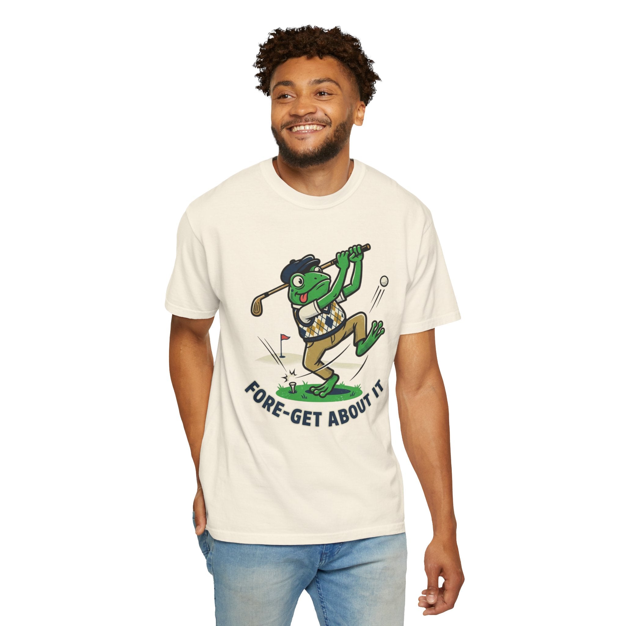 Golf Frog T-Shirt — “Fore-get About It” Funny Golf Graphic Tee