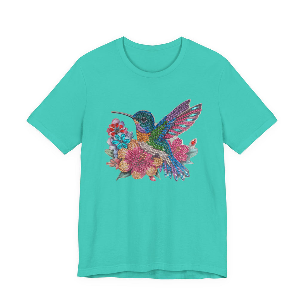 Hummingbird Floral Tee — Colorful -Style Bird Graphic T-Shirt