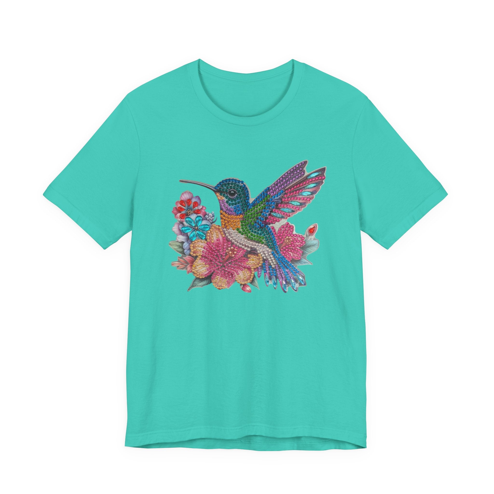 Hummingbird Floral Tee — Colorful -Style Bird Graphic T-Shirt