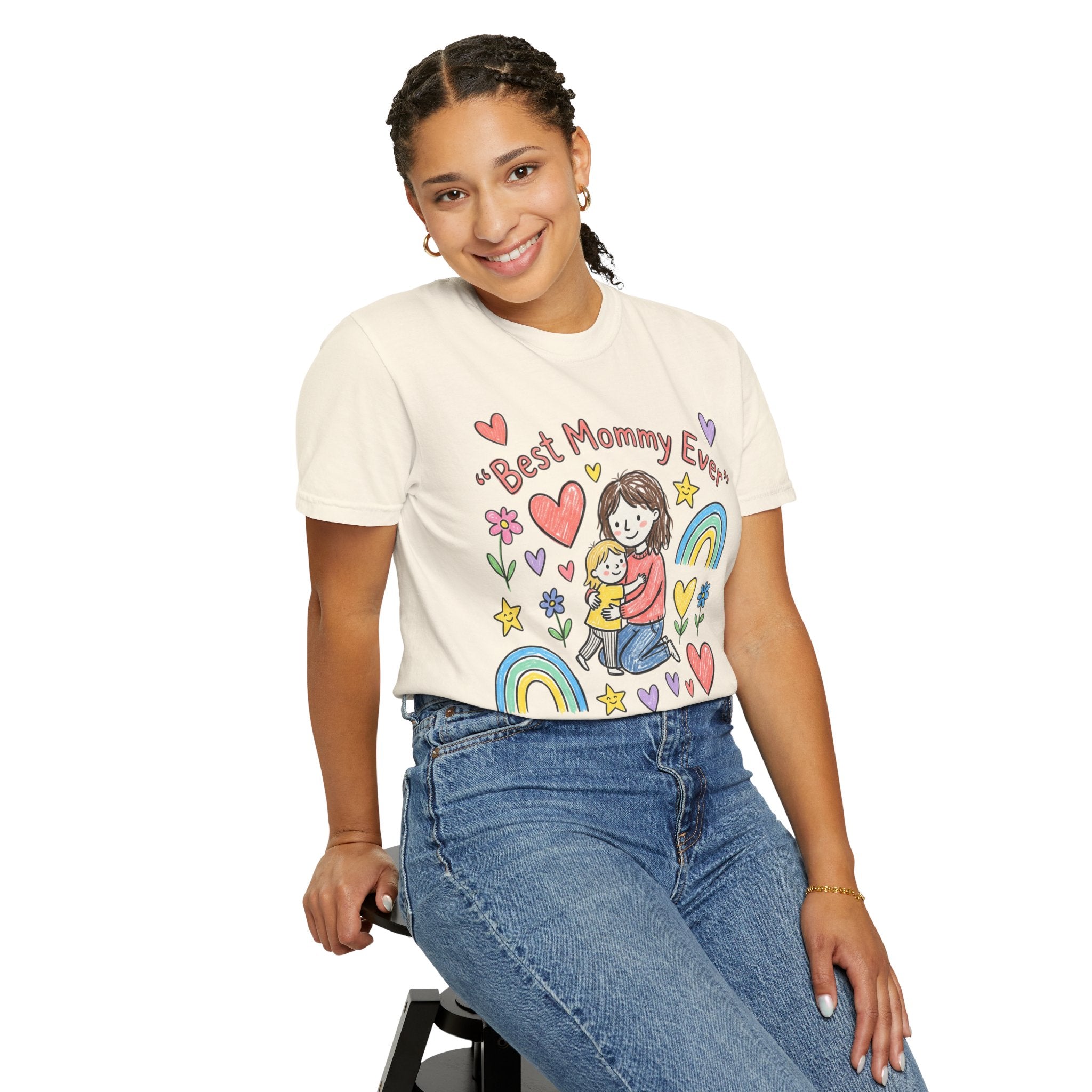 Best Mommy Ever T-Shirt — Cute Rainbow Hearts Mother's Day Tee