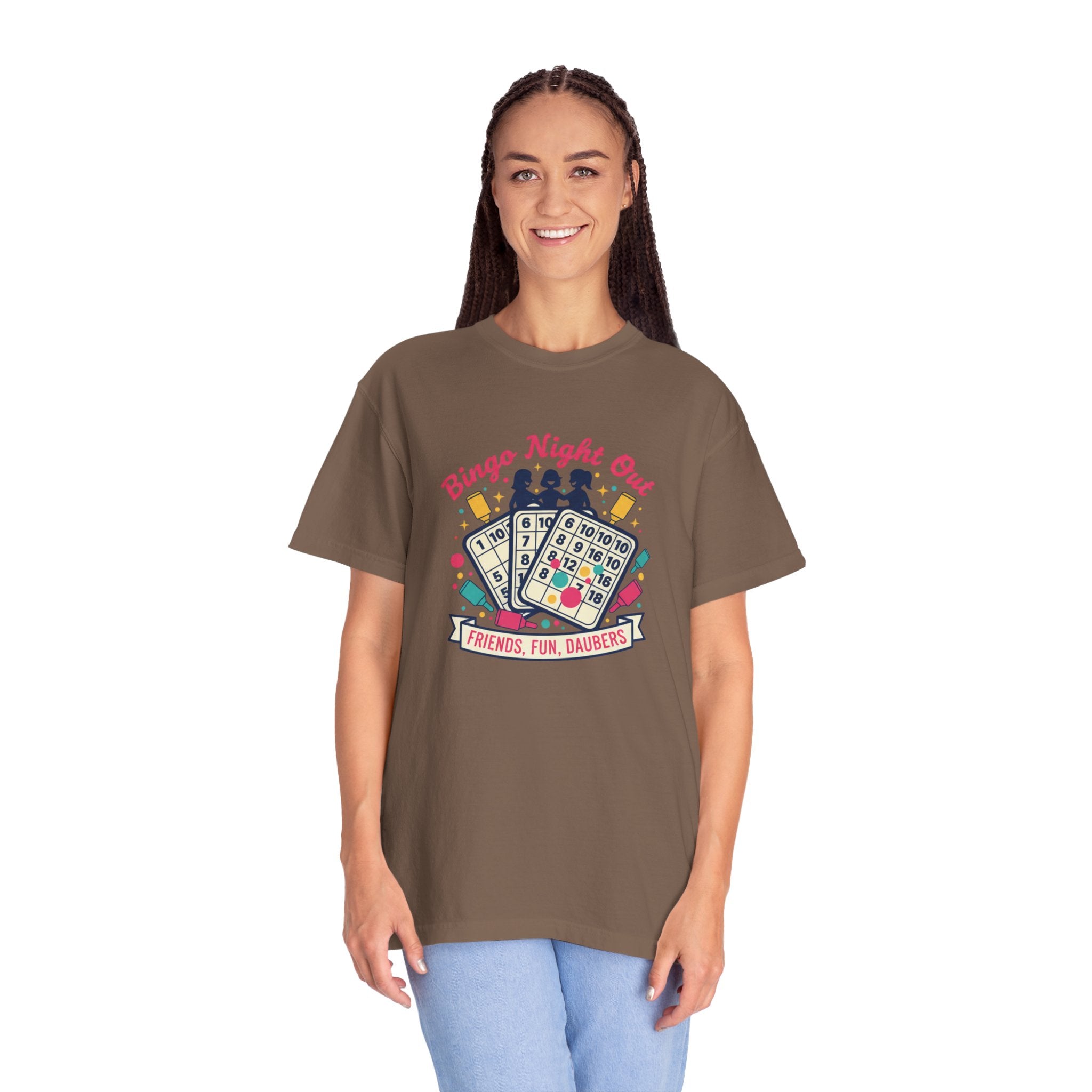 Bingo Night Out T-Shirt — Friends, Fun, Daubers Retro Game Night Tee