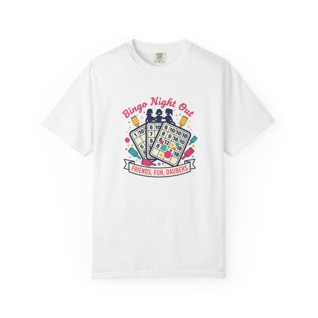 Bingo Night Out T-Shirt — Friends, Fun, Daubers Retro Game Night Tee