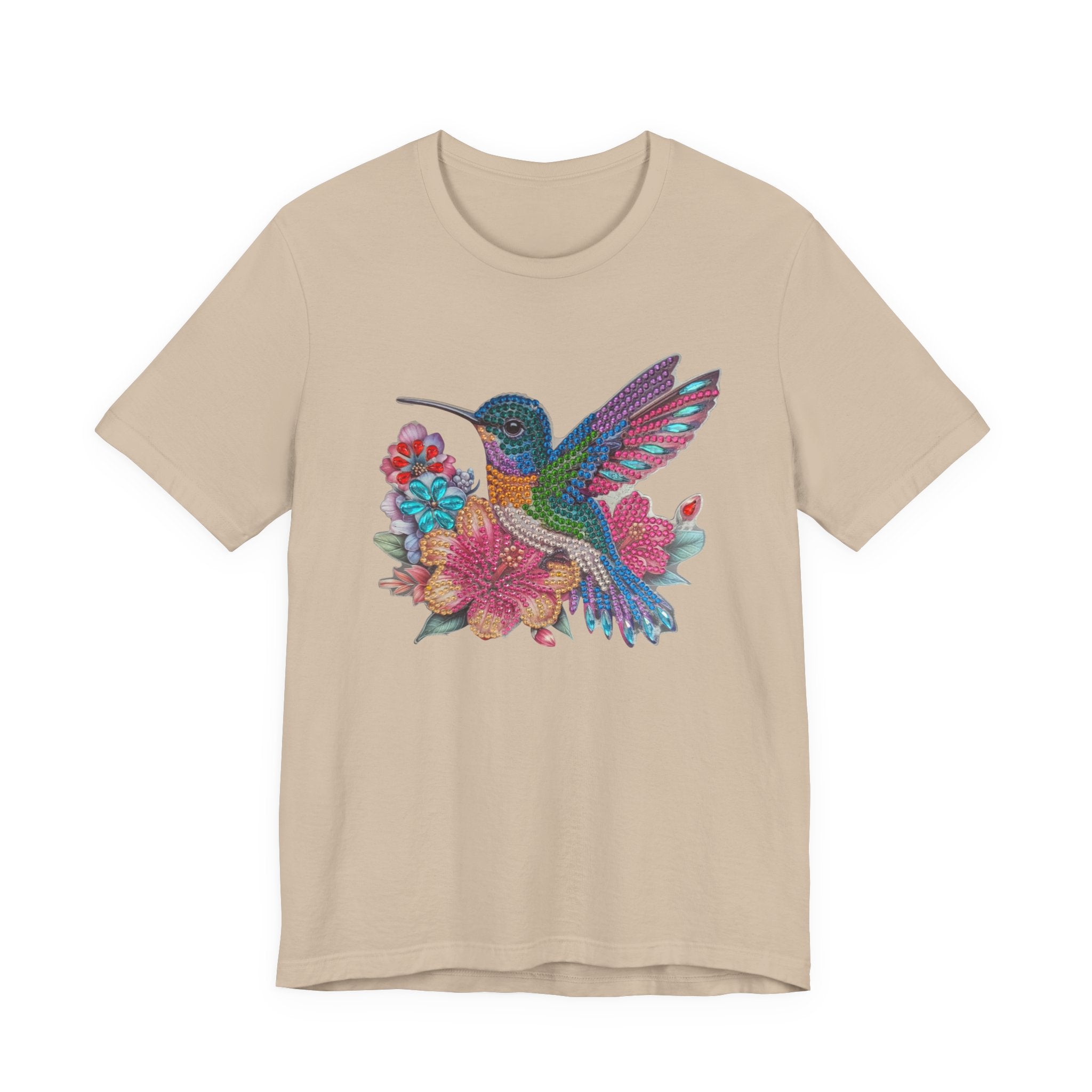 Hummingbird Floral Tee — Colorful -Style Bird Graphic T-Shirt